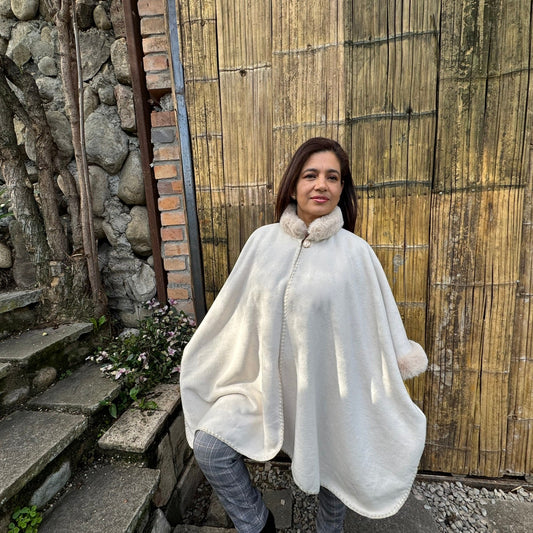 Kushilla White Poncho