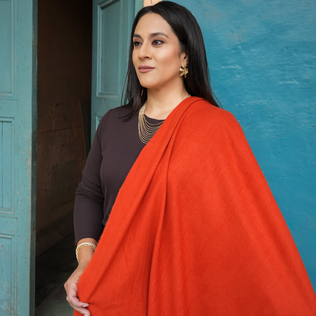 Cashmere Shawl - Burnt Orange