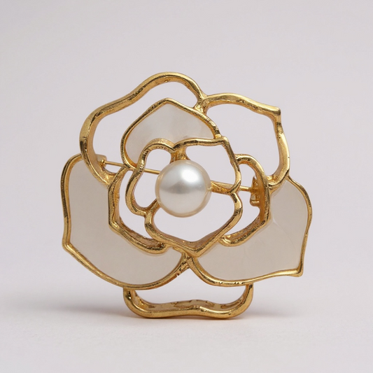 CAMELIA PEARL Brooch