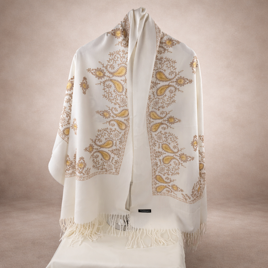 AURELIA Cashmere Shawl - White