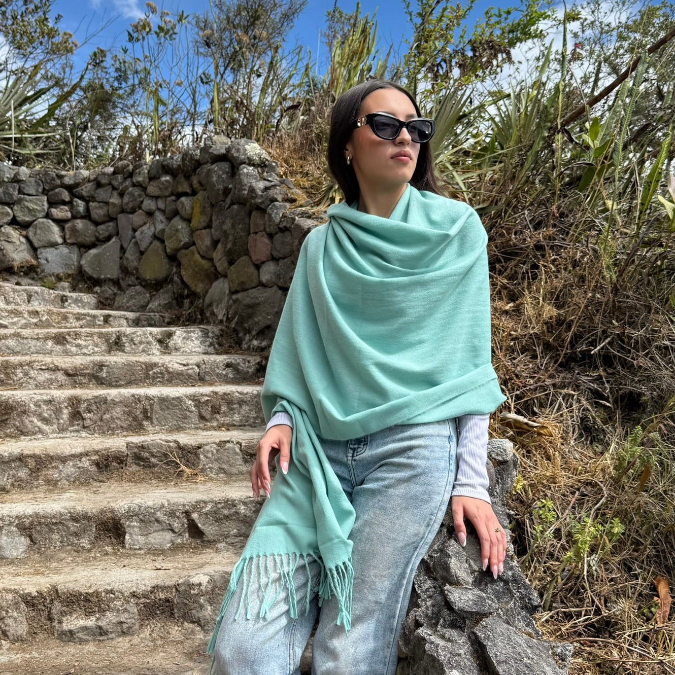 Cashmere Shawl - Mint