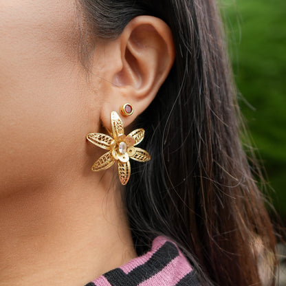 Luz de Oro 24K gold-plated filigree earrings handmade in Ecuador
