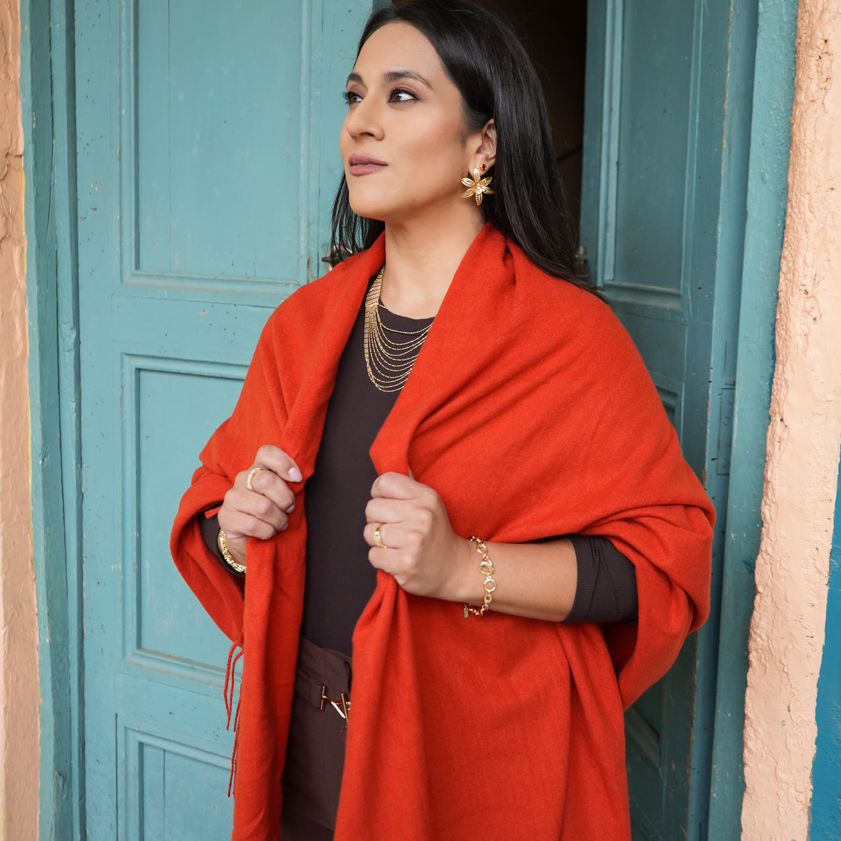 Cashmere Shawl - Burnt Orange