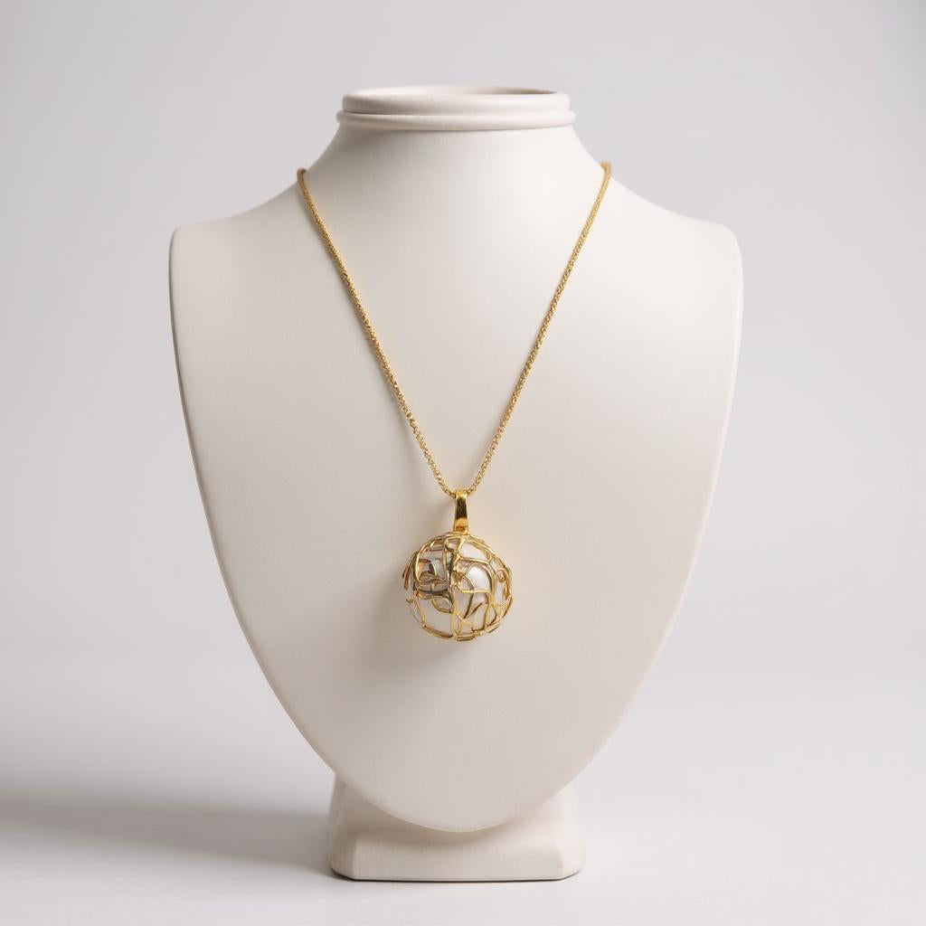 filigree pearl necklace intricate design