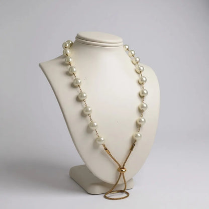 gold pearl necklace and earrings set